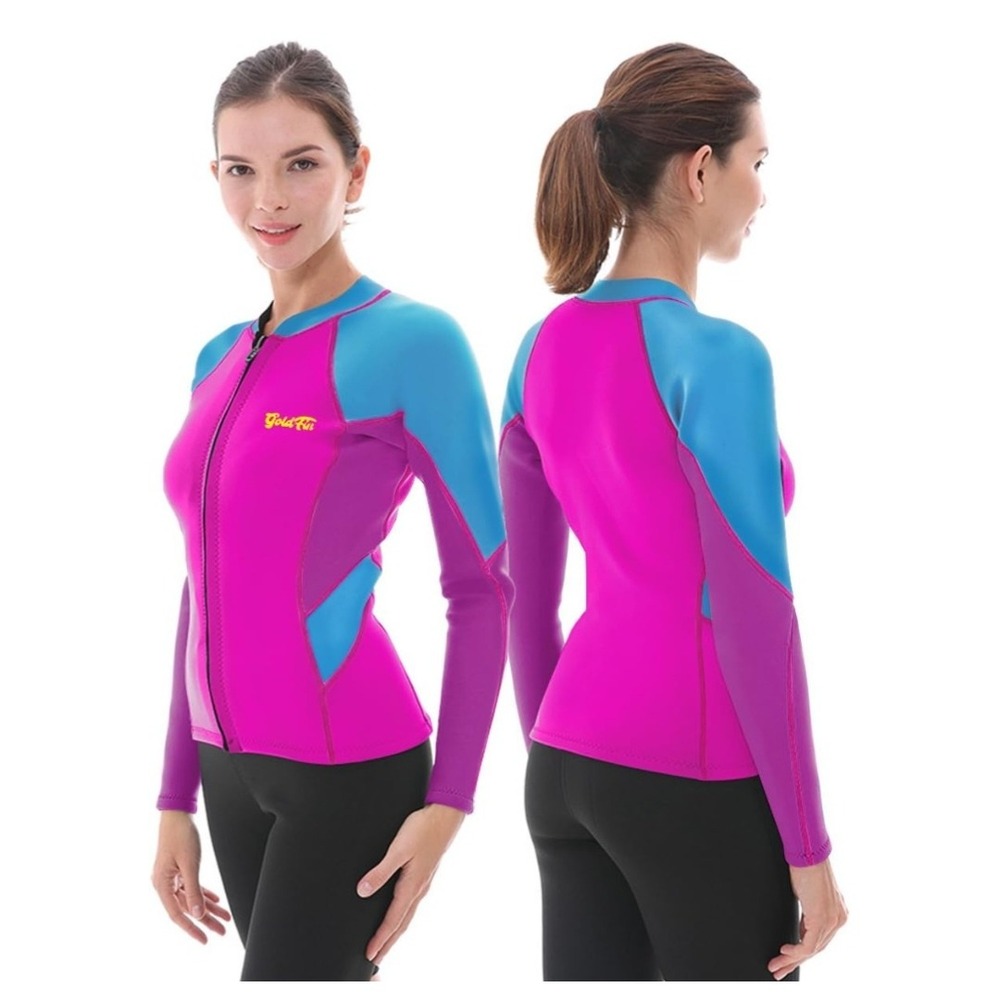 GoldFin Womens 2mm Neoprene Colorblock Thermal Wetsuit Jacket Size 4X NWT